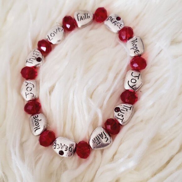 Stylish Beaded Words Handmade Crystal Bracelet.🌴 - Picture 4 of 5